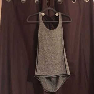 Black and White strappy Low back sports bra